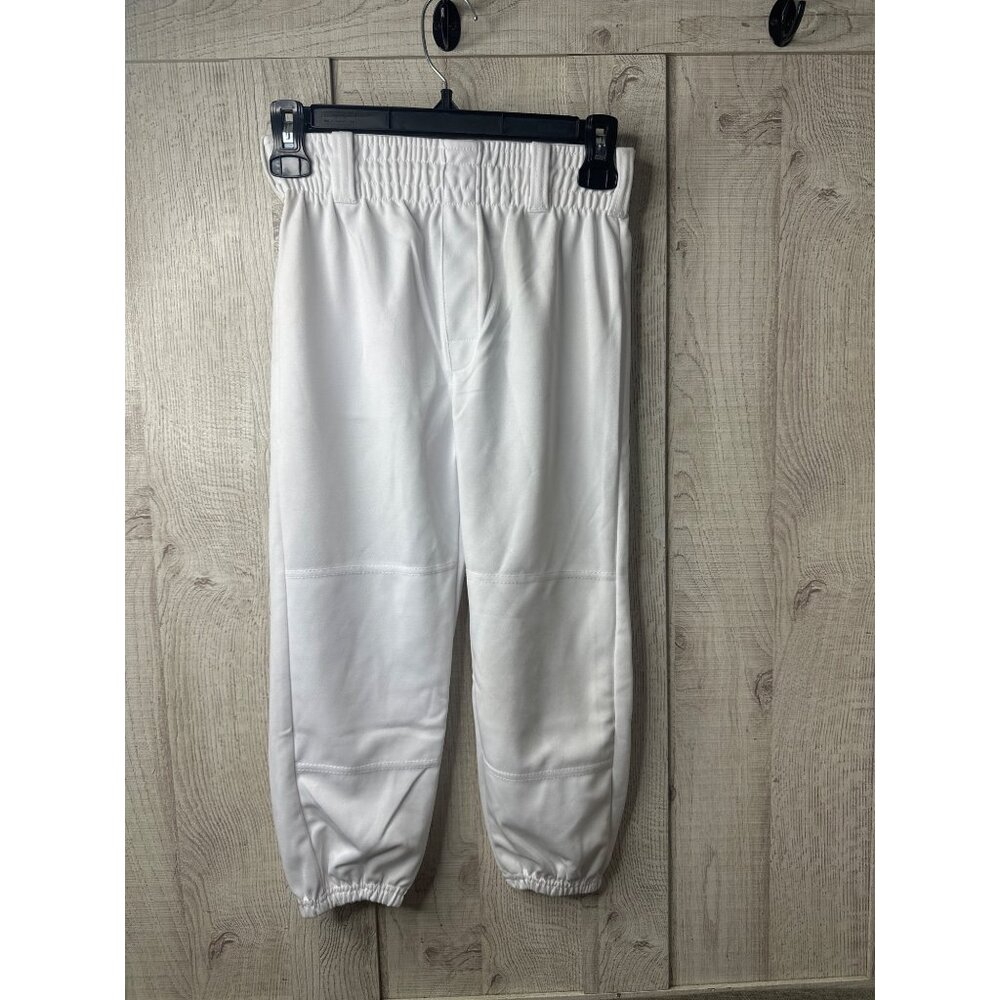 Clutch Performance Youth Medium Baseball T Ball Pants White Belt Loops Pocket
